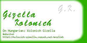 gizella kolonich business card